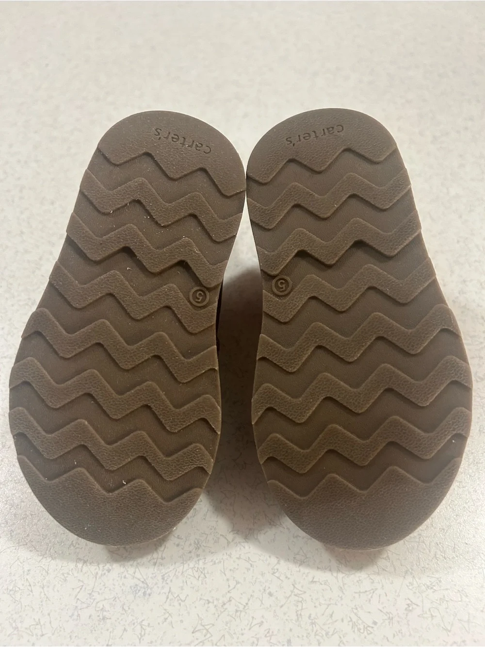 Carter's Toddler Brown Faux-Leather Boots with Black & Red Laces